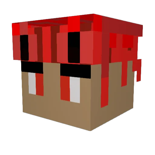 foxninza Minecraft avatar head, 3D render