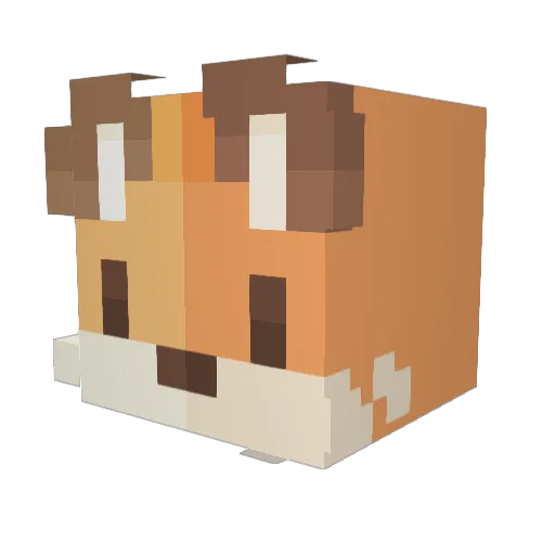 foxoltl Minecraft avatar head, 3D render