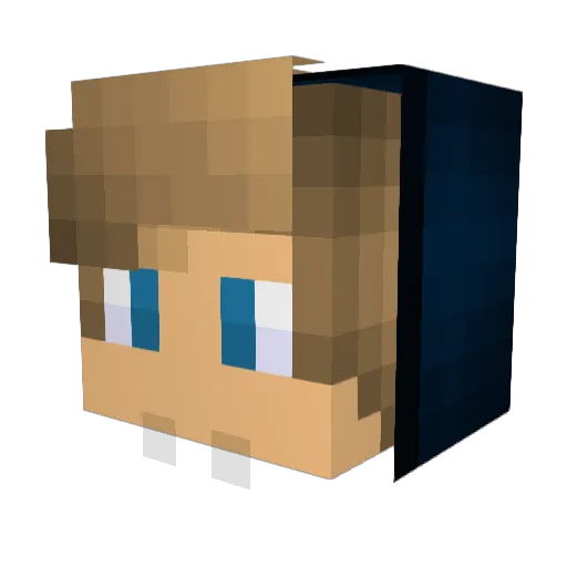 foxone_gamer Minecraft avatar head, 3D render
