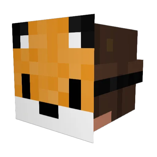 foxplanet Minecraft avatar head, 3D render