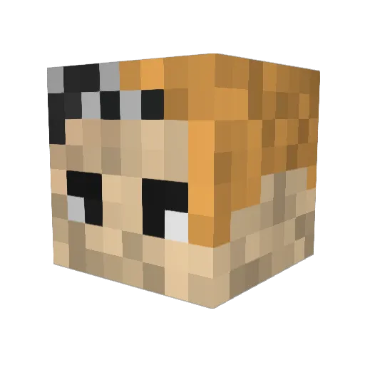 foxtalk Minecraft avatar head, 3D render