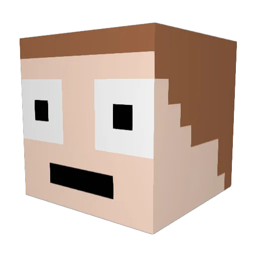 foxtrop1987 Minecraft avatar head, 3D render
