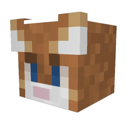 foxvroye Minecraft avatar head, 3D render