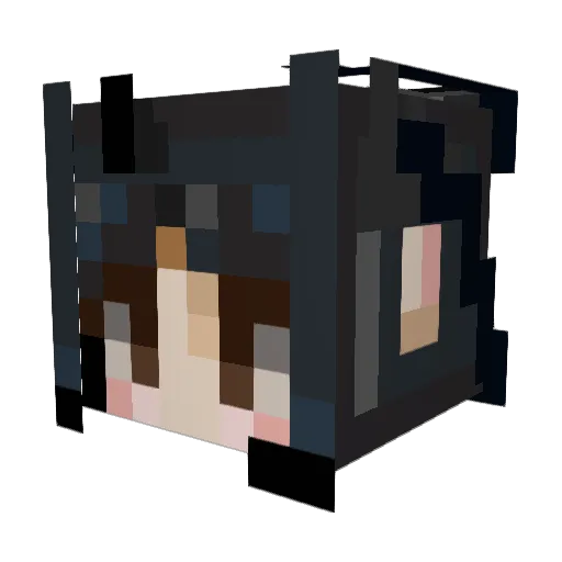 foxy_haru Minecraft avatar head, 3D render
