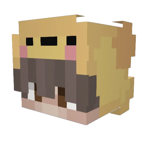 foxy_yk Minecraft avatar head, 3D render