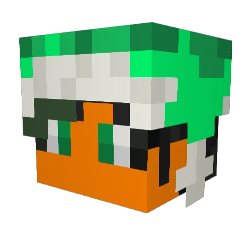 foxychannel Minecraft avatar head, 3D render