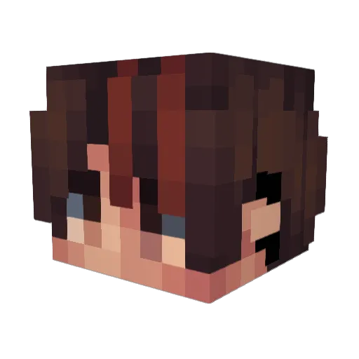 foxydino Minecraft avatar head, 3D render