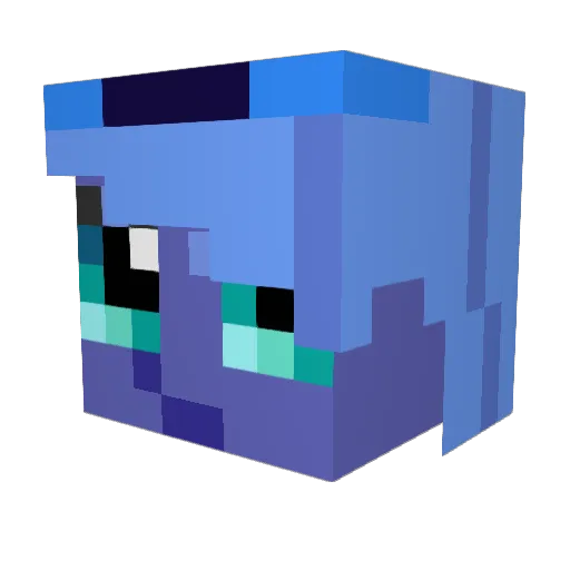 foxyglove Minecraft avatar head, 3D render