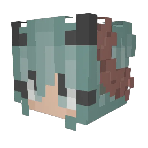 foxygrr Minecraft avatar head, 3D render
