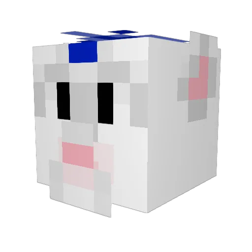 foxytuberat Minecraft avatar head, 3D render
