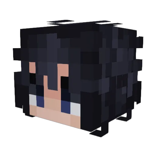 fqbiCW Minecraft avatar head, 3D render