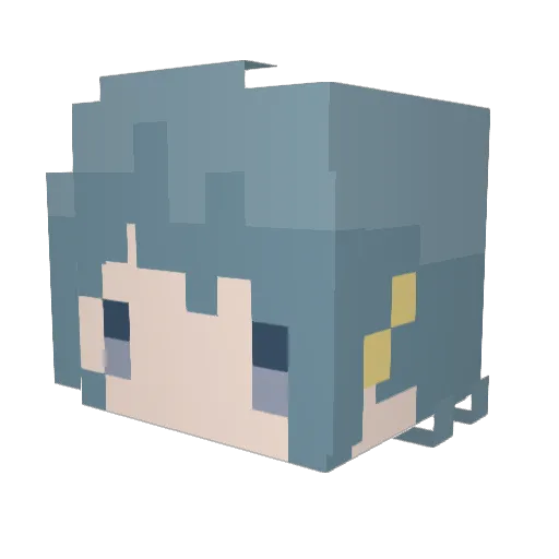 fqqot Minecraft avatar head, 3D render