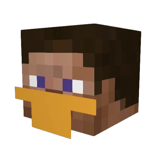 fqwev Minecraft avatar head, 3D render