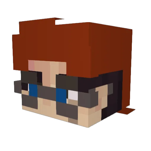 frackmented Minecraft avatar head, 3D render