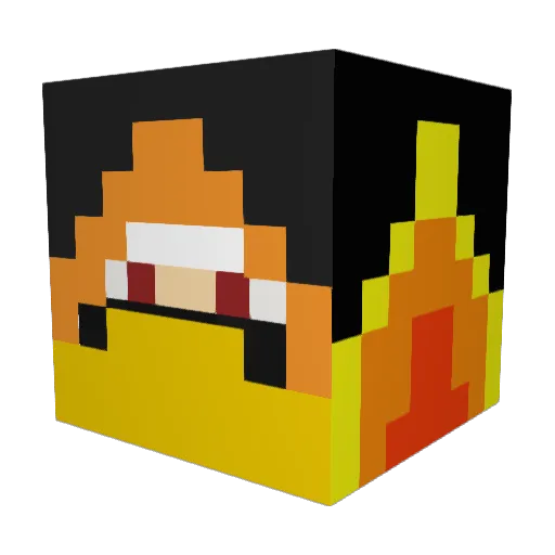 fracky Minecraft avatar head, 3D render
