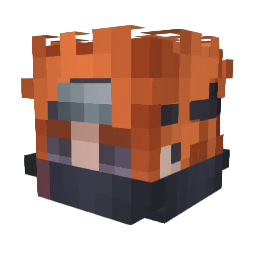 fractionali Minecraft avatar head, 3D render