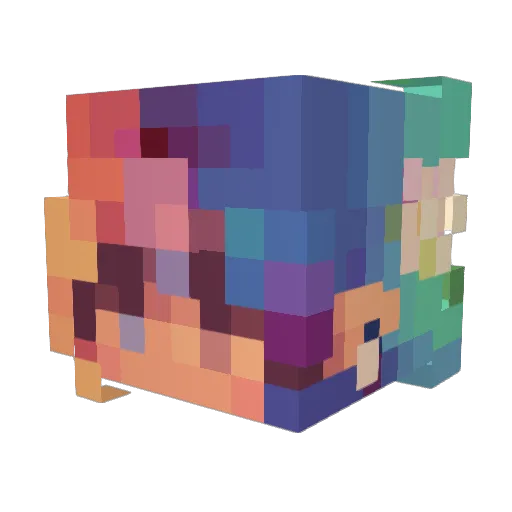 fragileandromeda Minecraft avatar head, 3D render