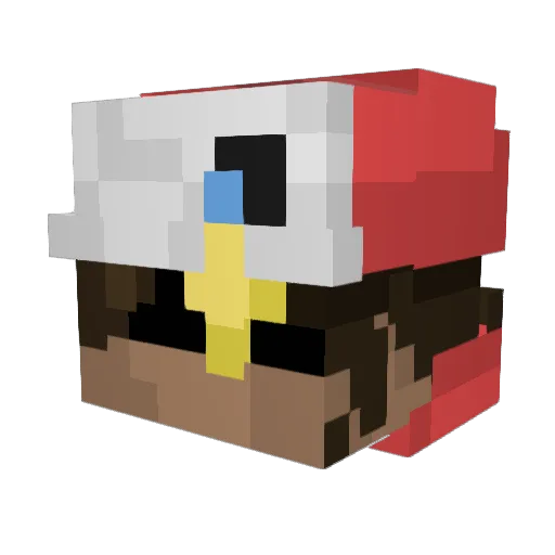 fragmented27 Minecraft avatar head, 3D render