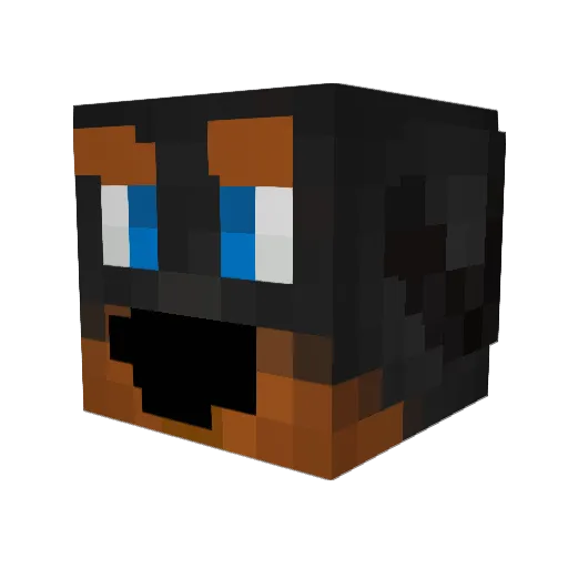 fragmxntss Minecraft avatar head, 3D render