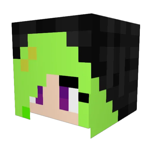 fraid Minecraft avatar head, 3D render