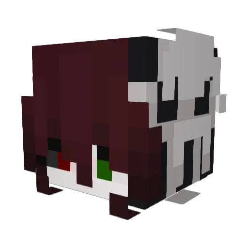 frailghoul Minecraft avatar head, 3D render