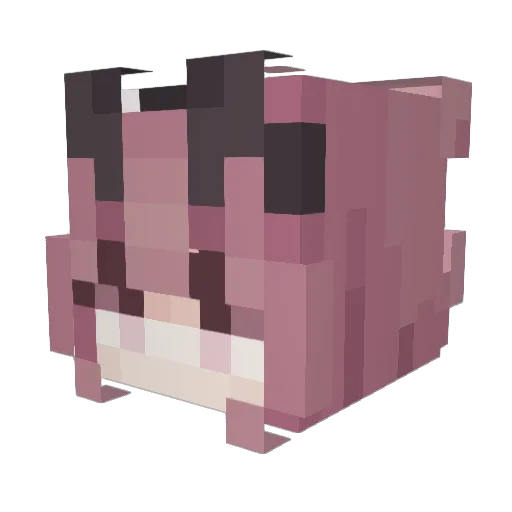 fraisita Minecraft avatar head, 3D render