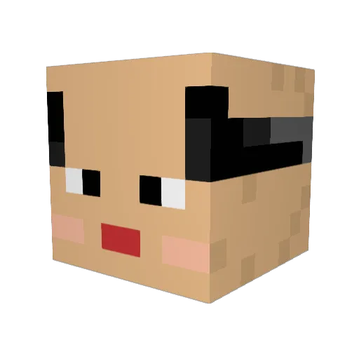 frakw Minecraft avatar head, 3D render