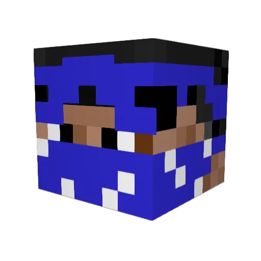 franqueroll Minecraft avatar head, 3D render