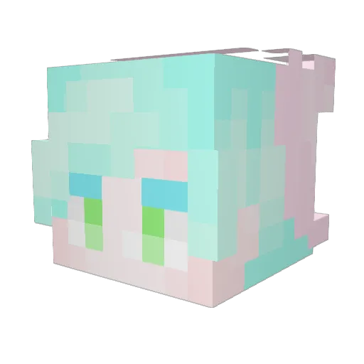 frapoop Minecraft avatar head, 3D render