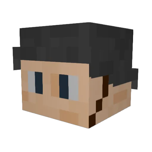 frazr1 Minecraft avatar head, 3D render