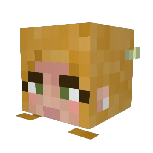frclementine Minecraft avatar head, 3D render