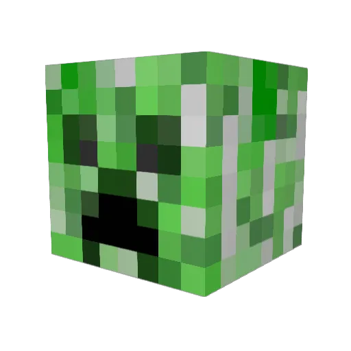 freakified Minecraft avatar head, 3D render