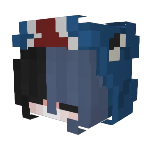 freakySharkie Minecraft avatar head, 3D render