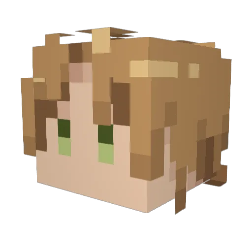 fred2kk Minecraft avatar head, 3D render