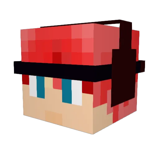 free_x Minecraft avatar head, 3D render