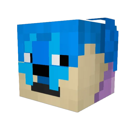 freebat Minecraft avatar head, 3D render