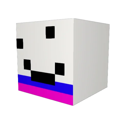 freetico Minecraft avatar head, 3D render