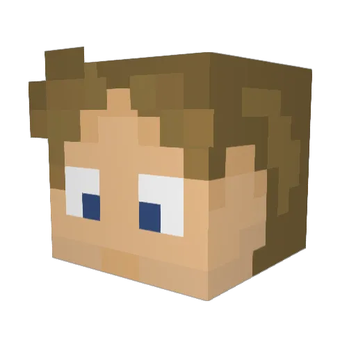 freewallie Minecraft avatar head, 3D render