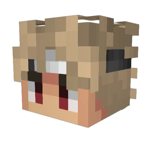 freeze Minecraft avatar head, 3D render