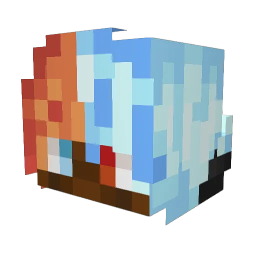 freezeandburn Minecraft avatar head, 3D render