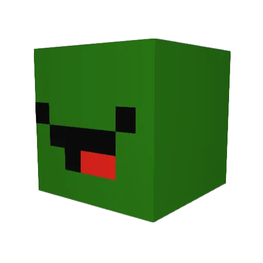 fresas Minecraft avatar head, 3D render