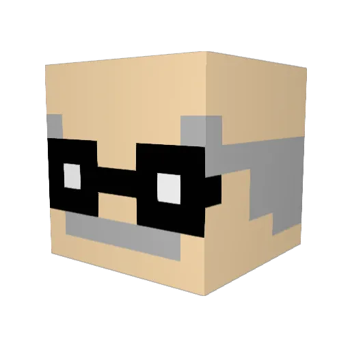 freshkun Minecraft avatar head, 3D render
