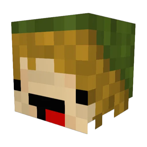 freyed Minecraft avatar head, 3D render