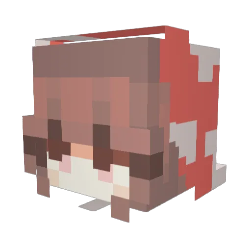 friendmush Minecraft avatar head, 3D render