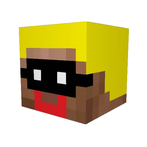 fritzwalterfritz Minecraft avatar head, 3D render