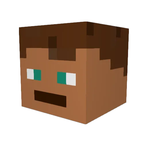 frmechy Minecraft avatar head, 3D render
