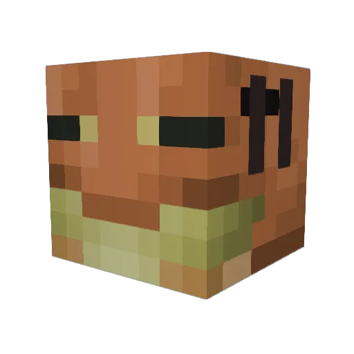 frogeyed Minecraft avatar head, 3D render