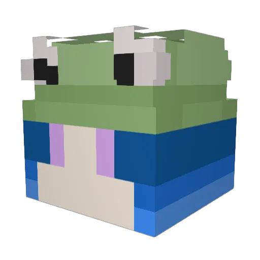 froggys0cks Minecraft avatar head, 3D render