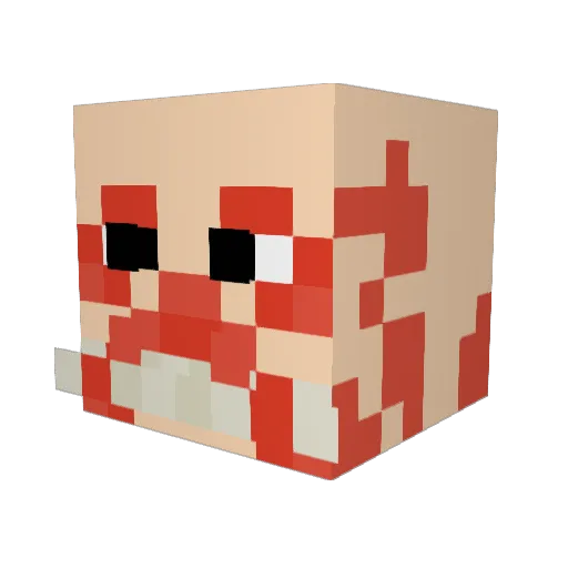 frogleftt Minecraft avatar head, 3D render