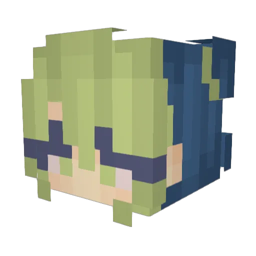 froglols Minecraft avatar head, 3D render